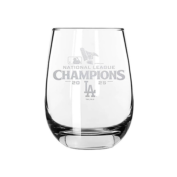 LA Dodgers 15oz Etch Wine Glass 2025 World Series Champ