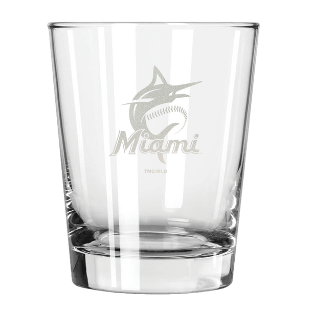 Miami Marlins 15oz Old Fashioned w/Etched Logo