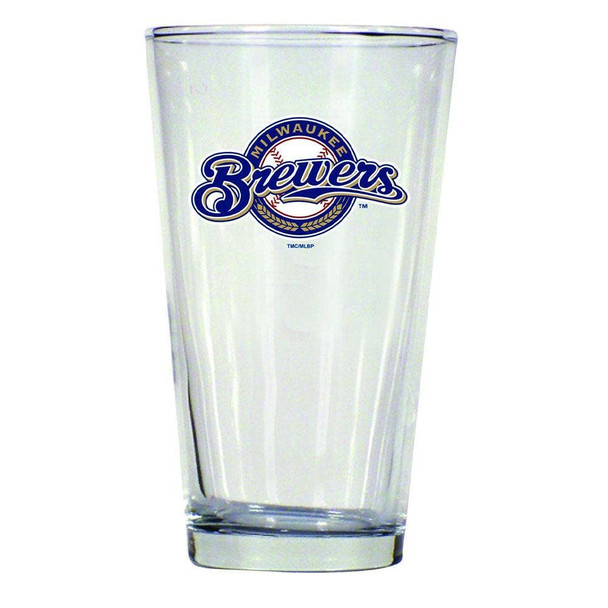 Milwaukee Brewers 16oz Pint Glass w/Color Logo