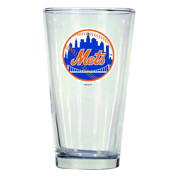 New York Mets 16oz Pint Glass w/Color Logo