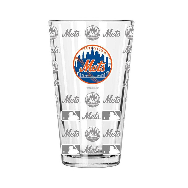 New York Mets Sandblasted Pint