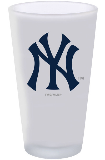 New York Yankees 16oz Frosted Pint Glass Color Logo