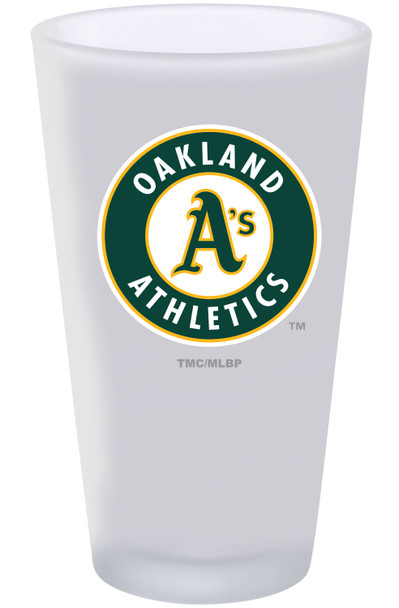 Oakland Athletics 16oz Frosted Pint Glass Color Logo