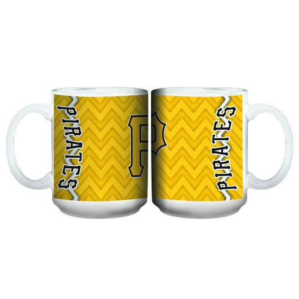 Pittsburgh Pirates 15oz Chevron Design White Mug