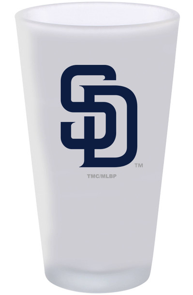 San Diego Padres 16oz Frosted Pint Glass Color Logo