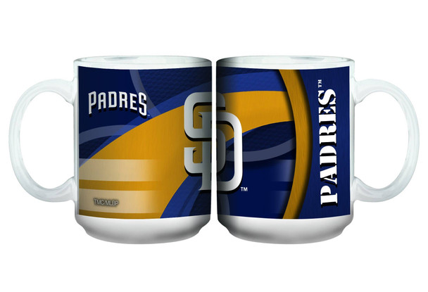 San Diego Padres 15oz White Carbon Fiber Mug