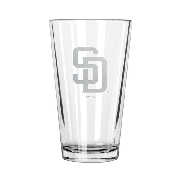 San Diego Padres 16oz Pint Glass w/Etched Logo