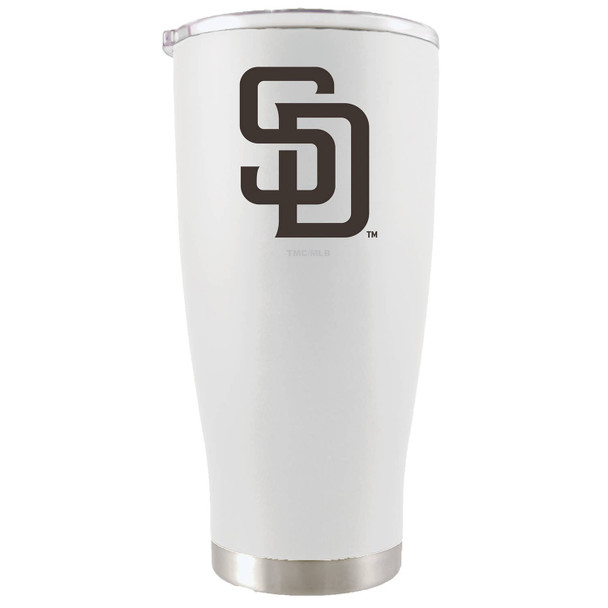 San Diego Padres 20oz White Tumbler w/Color Logo
