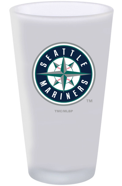 Seattle Mariners 16oz Frosted Pint Glass Color Logo