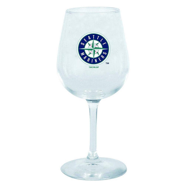 Seattle Mariners 12.75oz Stem Wine Glass Color Logo