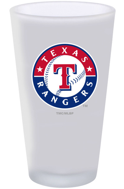 Texas Rangers 16oz Frosted Pint Glass Color Logo