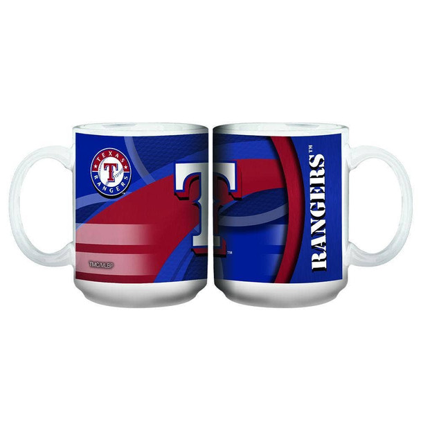 Texas Rangers 15oz White Carbon Fiber Mug