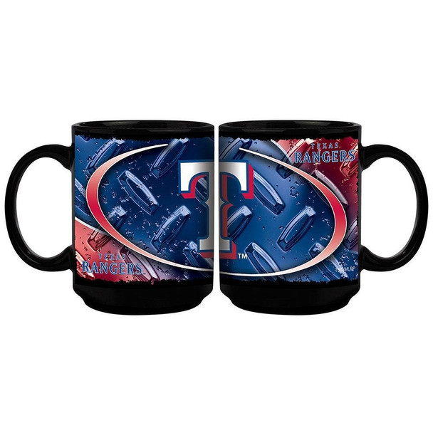 Texas Rangers 15oz Black Diamond Plate Mug