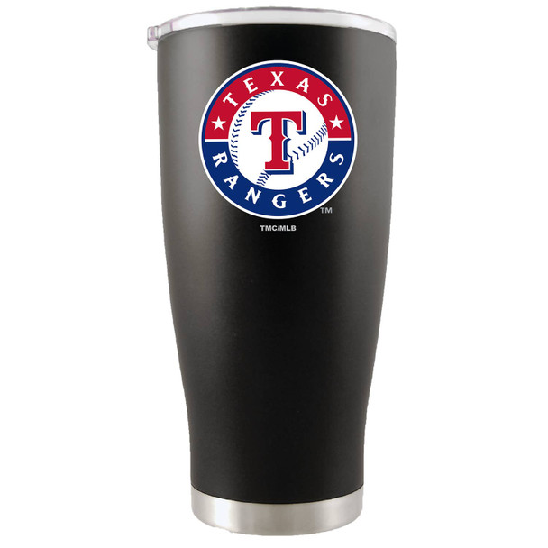 Texas Rangers 20oz Black Tumbler w/Color Logo