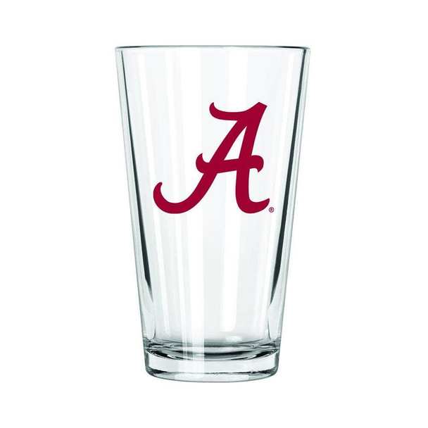 Alabama Crimson Tide 16oz Pint Glass w/Color Logo