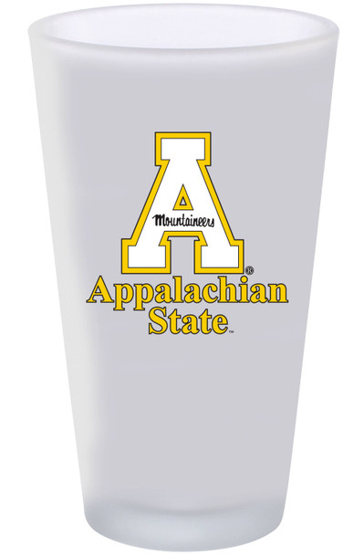 Appalachian State 16oz Frosted Pint Glass Color Logo