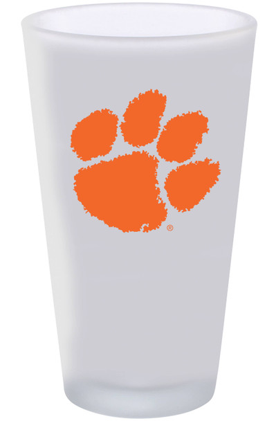 Clemson Tigers 16oz Frosted Pint Glass Color Logo