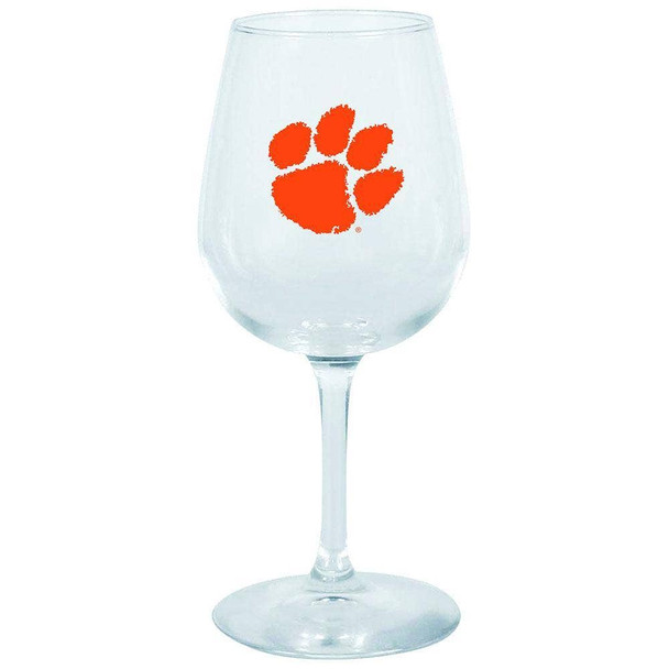 Clemson Tigers 12.75oz Stem Wine Glass Color Logo