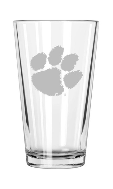 Clemson Tigers 16oz Pint Glass w/Etched Logo