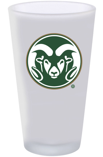 Colorado State Rams 16oz Frosted Pint Glass Color Logo