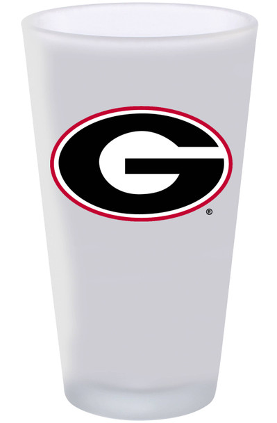 Georgia Bulldogs 16oz Frosted Pint Glass Color Logo