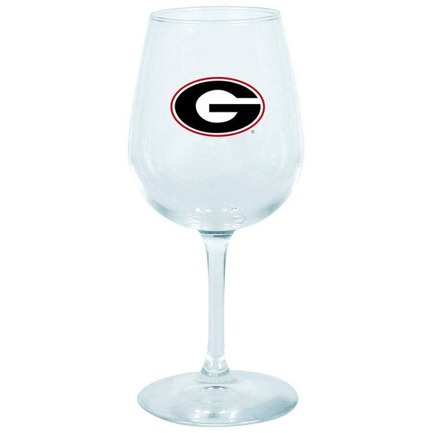 Georgia Bulldogs 12.75oz Stem Wine Glass Color Logo