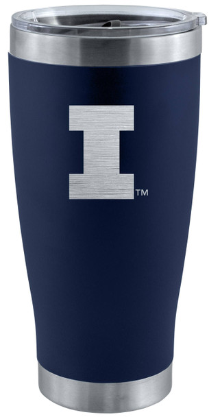 Illinois Fighting Illini 20oz Navy Tumbler w/Etched Logo