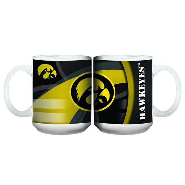 Iowa Hawkeyes 15oz White Carbon Fiber Mug