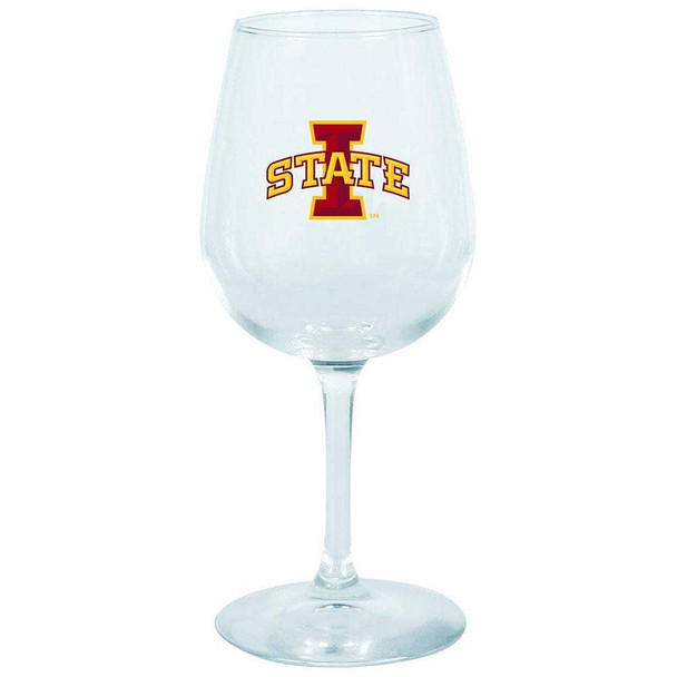 Iowa State Cyclones 12.75oz Stem Wine Glass Color Logo
