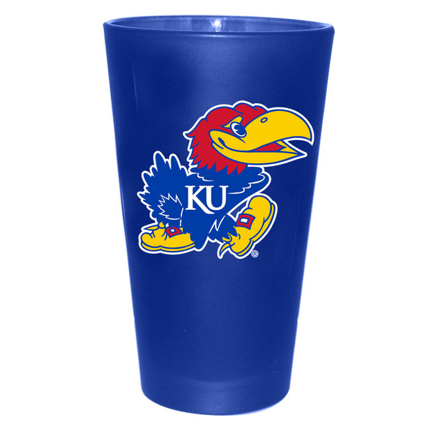 Kansas Jayhawks 16oz Color Frosted Pint Color Logo