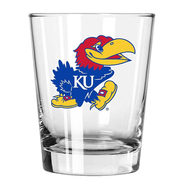 Kansas Jayhawks 15oz Old Fashioned w/Color Logo