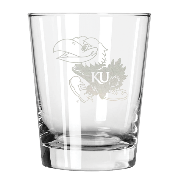 Kansas Jayhawks 15oz Old Fashioned w/Etched Logo