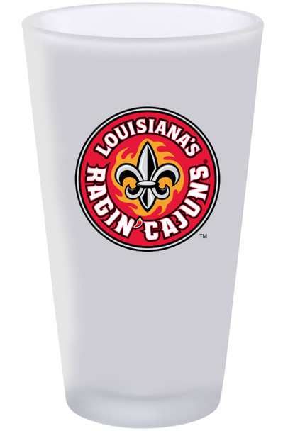 Louisiana at Lafayette 16oz Frosted Pint Glass Color Logo