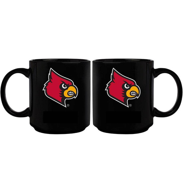 Louisville Cardinals 11oz Black Mug w/Color Logo