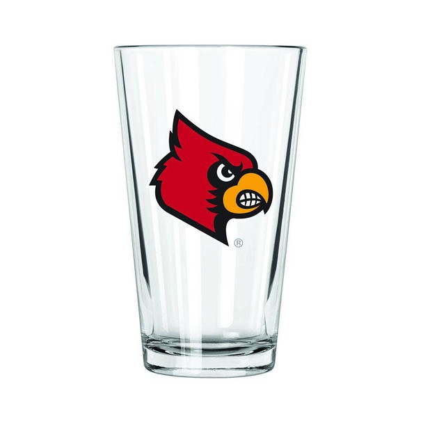 Louisville Cardinals 16oz Pint Glass w/Color Logo
