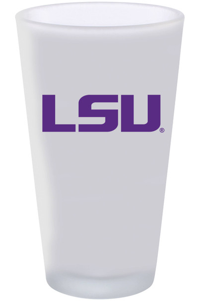 LSU Tigers 16oz Frosted Pint Glass Color Logo