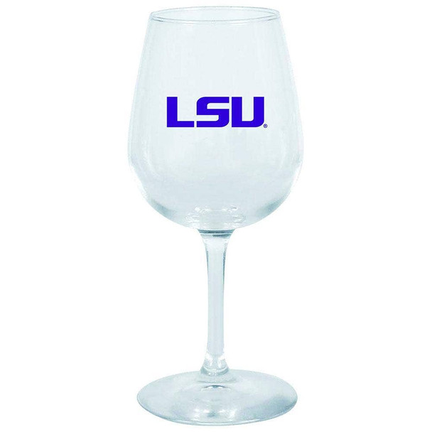 LSU Tigers 12.75oz Stem Wine Glass Color Logo