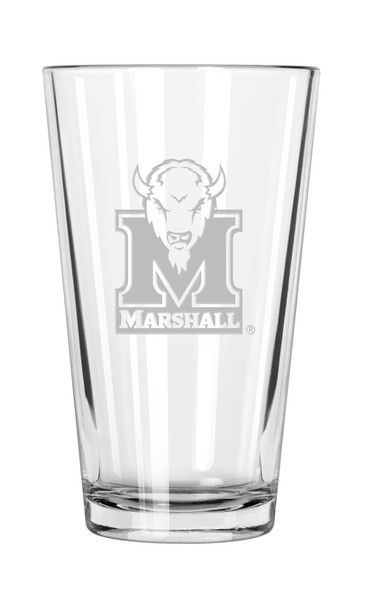 Marshall Thundering Herd 16oz Pint Glass w/Etched Logo