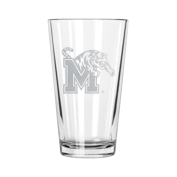 Memphis Tigers 16oz Pint Glass w/Etched Logo