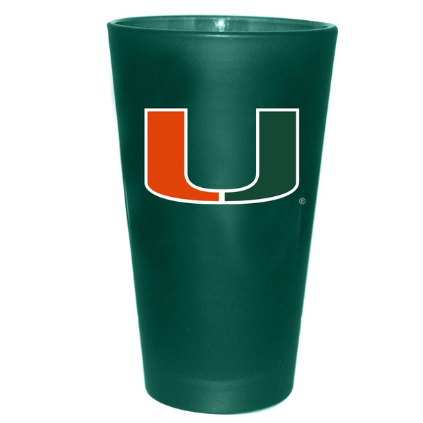 Miami Hurricanes 16oz Color Frosted Pint Color Logo