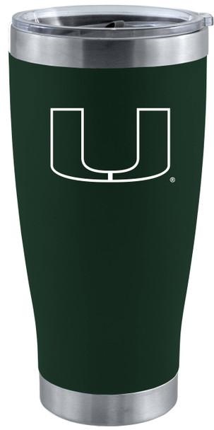 Miami Hurricanes 20oz Green Tumbler w/Etched Logo