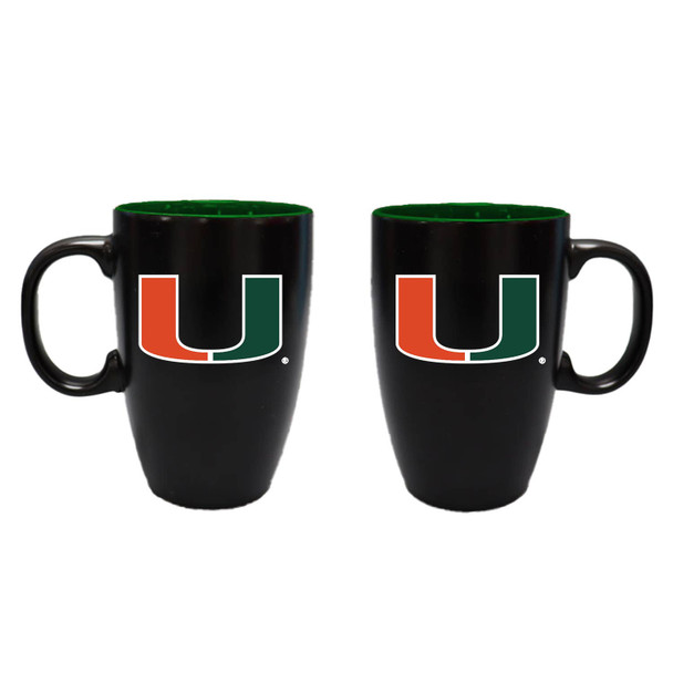 Miami Hurricanes 22oz Black Latte Mug