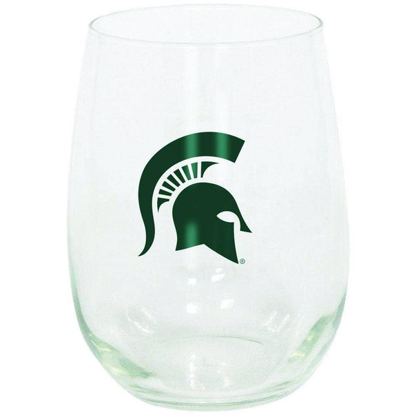 Michigan State Spartans 15oz Stemless Wine w/Color Logo