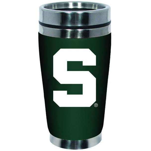 Michigan State Spartans 16oz Travel Mug with Neoprene Wrap