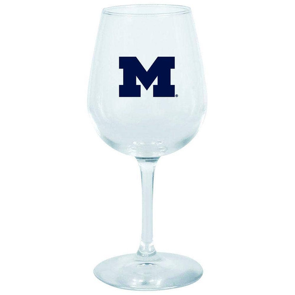 Michigan Wolverines 12.75oz Stem Wine Glass Color Logo