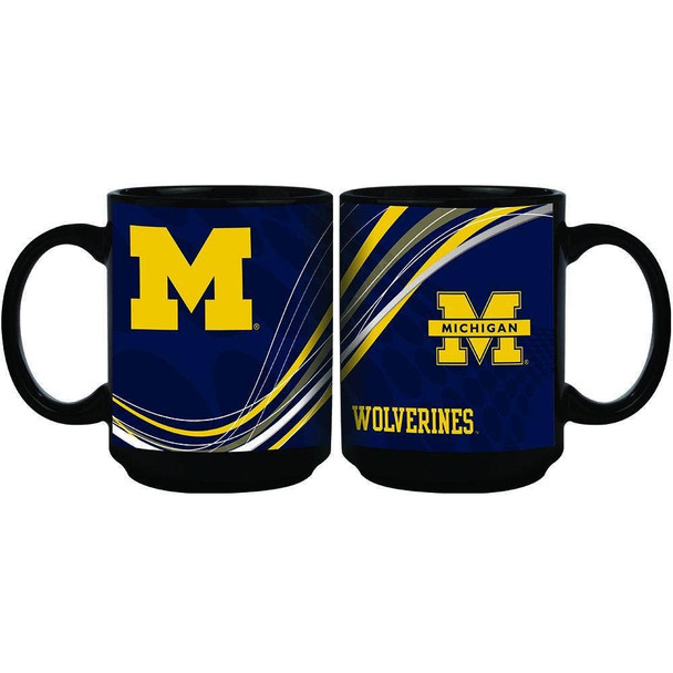 Michigan Wolverines 15oz Dynamic Black Mug