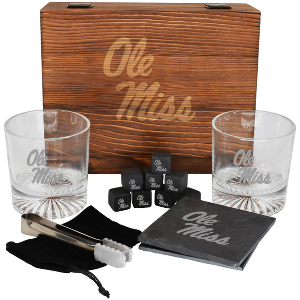 Mississippi Ole Miss Rebels Boxed Drinkware Set w/Coasters