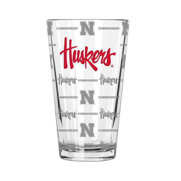 Nebraska Cornhuskers Sandblasted Pint