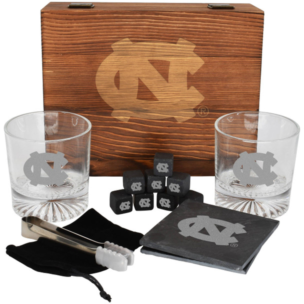 North Carolina Tar Heels Boxed Drinkware Set w/Coasters