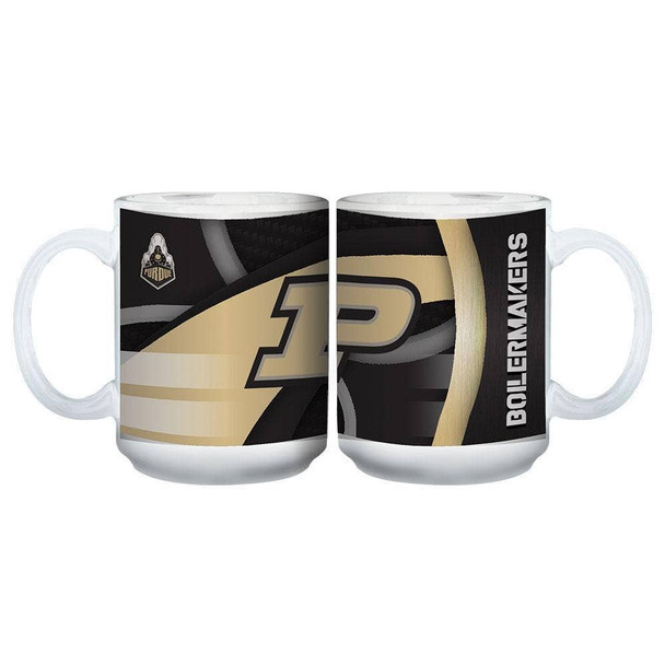 Purdue Boilermakers 15oz White Carbon Fiber Mug
